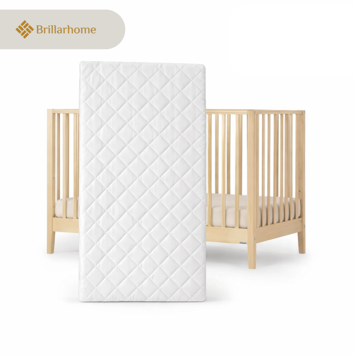 Crib-Main-Pic 1024x1024 Baby Crib Quilted Breathable Bed Mattress (87x44x5) - Image 1
