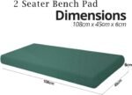 2 Seater Garden Bench Cushion (108x45x6 cm) – Waterproof Outdoor Seat Pad - Image 2