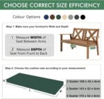 2 Seater Garden Bench Cushion (108x45x6 cm) – Waterproof Outdoor Seat Pad - Image 7