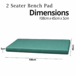 Comfy 2 Seater Garden Bench Cushion (108x45x5 cm)– Waterproof Outdoor Seat Pad - Image 5