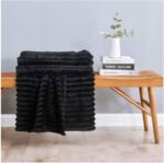 Luxury Chunky Ribbed Cord Fleece Throw – Ultra Soft Plush Blanket - Image 3