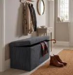 Ribbed Upholstered Storage Ottoman Bench with Lid – Foldable Multi-Use Chest & Seat - Image 4