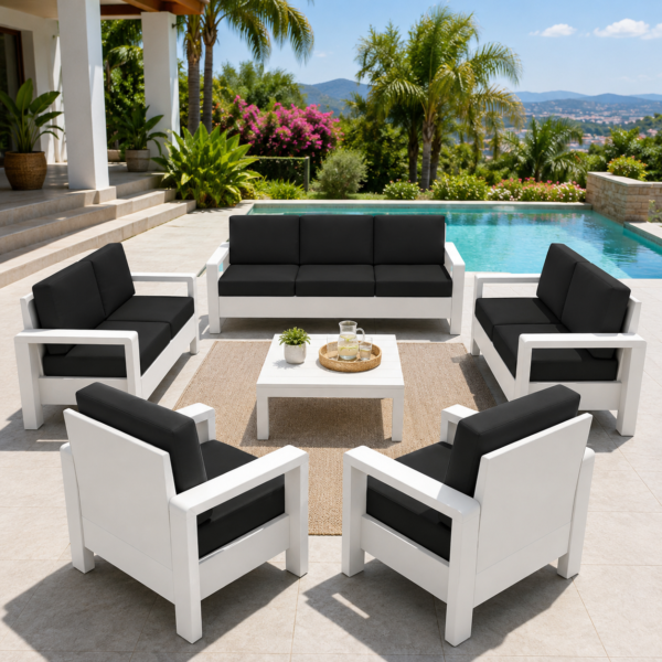 Rattan Garden Sofa Chair Patio Seat & Back Cushion Set – Outdoor Thick Padded Cushions with Water-Resistant Removable Covers